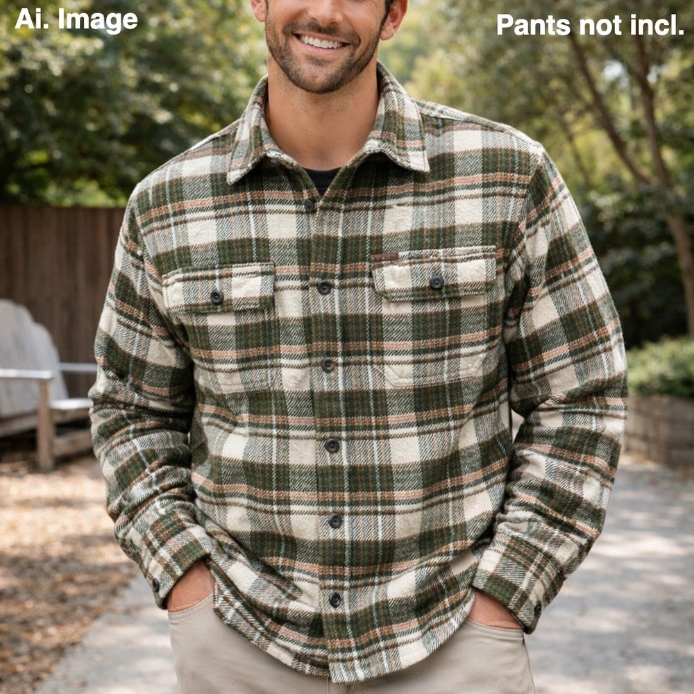 ORVIS Classic Collection Plaid Flannel‎ Shacket Mens Lg. Heavyweight Gorpcore